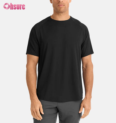 Custom Männer Fitness-T-Shirt Schnelltrockentraining Top Atmung Raglan Ärmel Leichtgewicht Polyester Spandex-300gsm Stoff