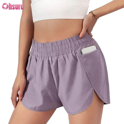 Damen-Fitness-Laufshorts, schnelltrocknend, Sport-Layer mit elastischem Bund, atmungsaktive Sportbekleidung vom Hersteller