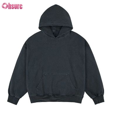 Heißer Verkauf 100% Baumwolle Säure gewaschen Oversized Custom Private Logo Box Fit Hoodie für Herren