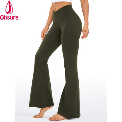 Ausgestellte Gymnastik-Leggings Mode Junges Mädchen Enge Leggings Flare Yoga Hose v Kreuzbund Sport Leggings für Frauen