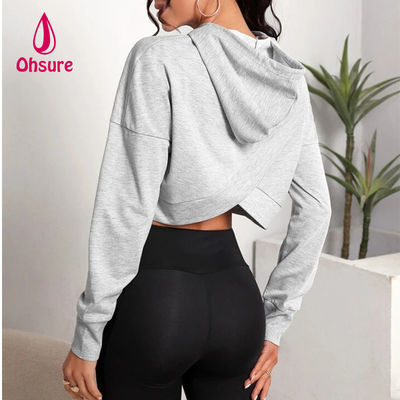 Ohsure Fitness Frauen Loose Casual Herbst Sweatsuit Yoga Grundlegende Drop Schulter Ziehseile Pflanzen Sport Hoodie