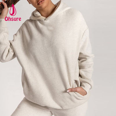 Ohsure Custom Logo Hoodies Frauen einfache bestickte 100% Baumwolle Loose Sweatshirts übergroße Frauen Essentials Hoodies Casual