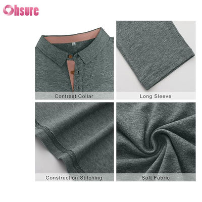 45%Bamboo 46%Polyester 9%Spandex Antibakterielle Deodorant Schnelltrocknen Stoff Anpassen Druck Langer oder Kurzer Ärmel Polo Shirt