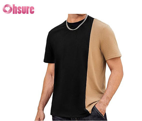 Hochwertiges Kontrast-Panel T-Shirt, individuell bedrucktes Logo T-Shirt, leicht zu tragendes Mode T-Shirt