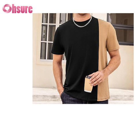 Hochwertiges Kontrast-Panel T-Shirt, individuell bedrucktes Logo T-Shirt, leicht zu tragendes Mode T-Shirt