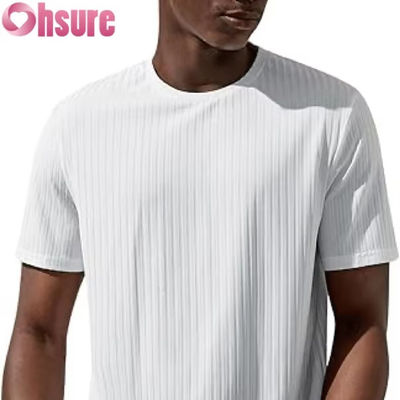 Herren Kurzarm Basic T-Shirt Casual Rundhals Ripp-T-Shirt Top