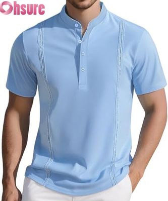 Casual Henley T-Shirts für Männer mit Knöpfen