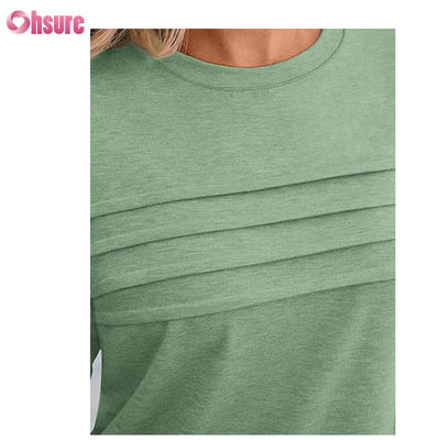 Fitness-T-Shirt mit Dreiviertelärmeln, Baumwoll-Tops, lässige T-Shirts, O-Ausschnitt, Damen-T-Shirt, Arbeits-Sport-T-Shirt