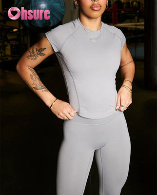 Hochwertige Frauenshorts Ärmel Kapuze Fitness-Tie Atemberaubende Strickhemden Ernte Ärmel Design Öko-freundlich XS XXS Erhältlich