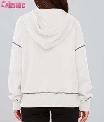 Halb-Zip-Pullover-Hoodie für Damen | Oversized Fleece-Sweatshirt | Benutzerdefiniertes Logo