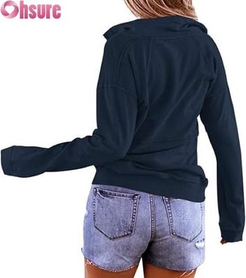 Damen-Sweatshirt mit halbem Reißverschluss, lässiger Pullover, Fleece-Hoodie, OEM-ODM-Hersteller