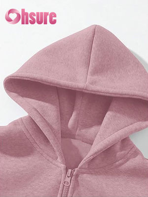 Hochwertiger Fleece-Hoodie für Damen mit Viertelreißverschluss, individuellem Logo, langen Ärmeln und warmem Farbdruck mit Buchstaben für den Herbst