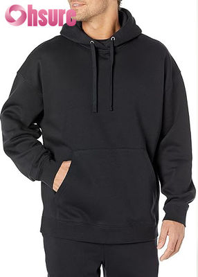Hochwertiger Baumwollpullover Hoodie für Männer Custom-Übergröße Training Wear Essential Jersey Stoff Solides Muster Kapuzenkragen
