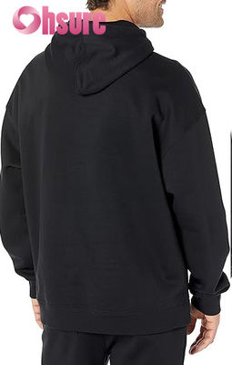 Hochwertiger Baumwollpullover Hoodie für Männer Custom-Übergröße Training Wear Essential Jersey Stoff Solides Muster Kapuzenkragen