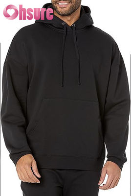 Hochwertiger Baumwollpullover Hoodie für Männer Custom-Übergröße Training Wear Essential Jersey Stoff Solides Muster Kapuzenkragen