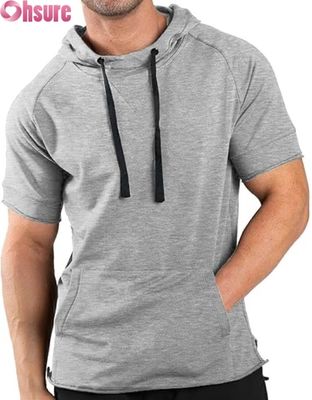 Herren Kurzarm Hoodie Casual Pullover Kapuzen-T-Shirt OEM ODM Hersteller