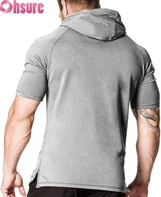 Herren Kurzarm Hoodie Casual Pullover Kapuzen-T-Shirt OEM ODM Hersteller