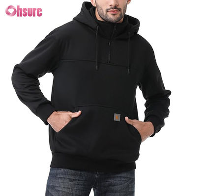 Herren XL Custom Design Heavyweight Quarter Zip Hoodie 100% Baumwolle French Terry Crew Neck Sweatshirt Winter Style Kapuzenpullover Einfarbig