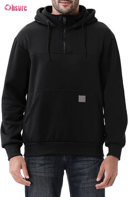 Herren XL Custom Design Heavyweight Quarter Zip Hoodie 100% Baumwolle French Terry Crew Neck Sweatshirt Winter Style Kapuzenpullover Einfarbig