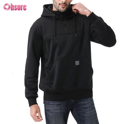 Herren XL Custom Design Heavyweight Quarter Zip Hoodie 100% Baumwolle French Terry Crew Neck Sweatshirt Winter Style Kapuzenpullover Einfarbig