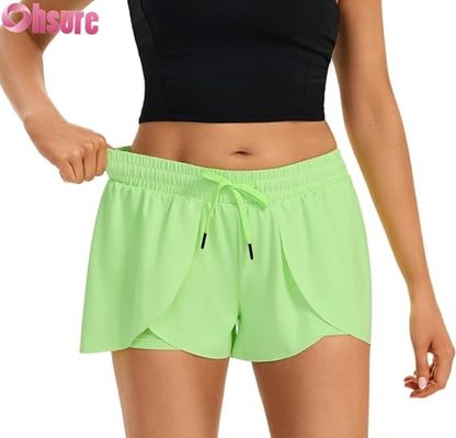 Fließende, rockartige Damen-Sportshorts mit integrierter Hose, 2-in-1-Design, Laufshorts mit Tasche, hoher Bund, Sportbekleidung für Yoga-Training