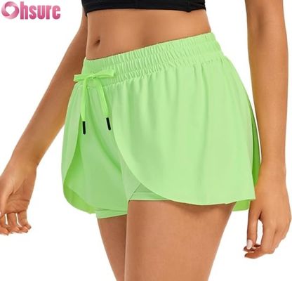 Fließende, rockartige Damen-Sportshorts mit integrierter Hose, 2-in-1-Design, Laufshorts mit Tasche, hoher Bund, Sportbekleidung für Yoga-Training