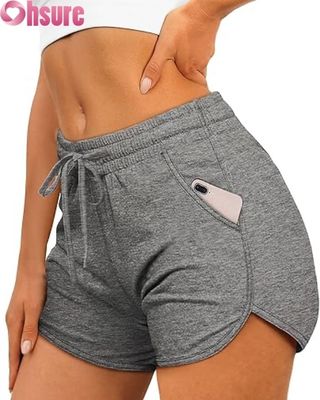Sportshorts für Frauen mit hoher Taille. Gymnastik-Yoga-Lauf-Trainingshorts.