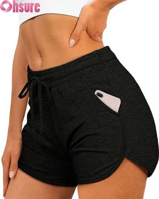 Sportshorts für Frauen mit hoher Taille. Gymnastik-Yoga-Lauf-Trainingshorts.