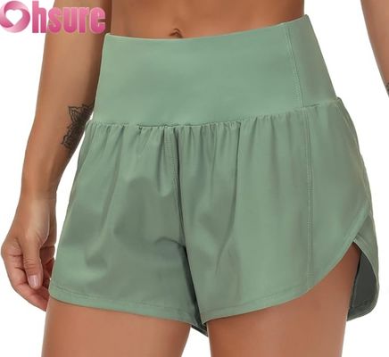 Gymnastikshorts für Frauen mit hoher Taille, schnell trockene, atmungsaktive, heiße Shorts für Yoga, Laufen, Fitness-OEM-Sportbekleidung