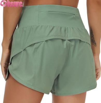 Gymnastikshorts für Frauen mit hoher Taille, schnell trockene, atmungsaktive, heiße Shorts für Yoga, Laufen, Fitness-OEM-Sportbekleidung