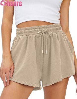 Damen High Waist Schnelltrocknende Sportshorts Atmungsaktive Skorts mit Taschen für Laufen Training Modische Muster Dekoration