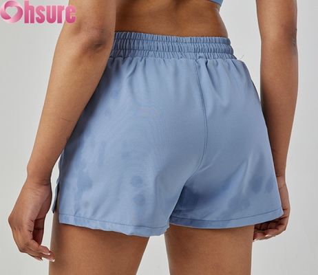 Damen High Waist Schnelltrocknende Sporthosen Atmungsaktive Modische Lauf- & Trainingsshorts mit Taschen