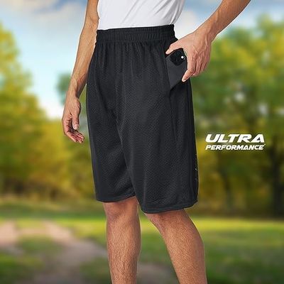 Ultra Performance Herren Athletic Mesh Kurze Männer Basketball Shorts Fitnessstudio Training & Sport Kurze mit Taschen für Männer