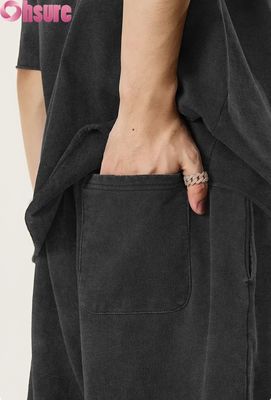 Herren-Shorts aus Baumwoll-Leinen, elastischer Bund, lockere Passform, atmungsaktiv für Sommer, Reisen & tägliche Freizeit
