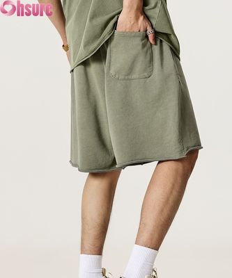 Herren-Shorts aus Baumwoll-Leinen, elastischer Bund, lockere Passform, atmungsaktiv für Sommer, Reisen & tägliche Freizeit