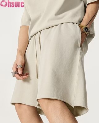 Herren-Shorts aus Baumwoll-Leinen, elastischer Bund, lockere Passform, atmungsaktiv für Sommer, Reisen & tägliche Freizeit