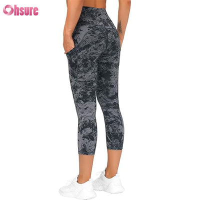 Frauen Yoga Hosen Hochwaage mit Tasche Bauchkontrolle Gym Leggings