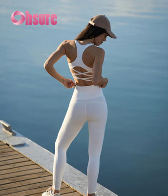 Gymnastik-Leggings mit hoher Taille, Flächige Leggings, Yoga-Hosen mit Kreuzwaage für Frauen, Modische Sportleggings für junge Mädchen