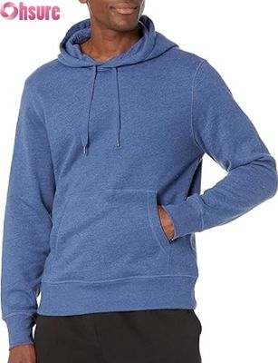 Männer-Casual Solid Color Long Sleeve Pullover Hoodie mit Zugseil Sport Tasche kundenspezifische Mode Sweatshirt