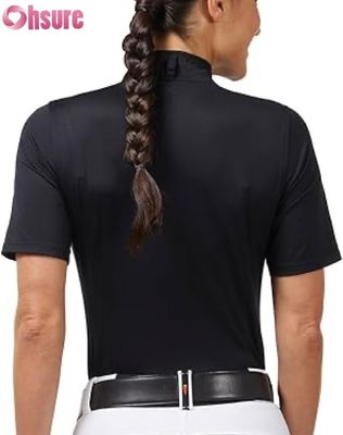 Weibliche Reitwettbewerb Shirt Aktiv Tops Großhandel Fabrikgefertigte Reit Show Tops