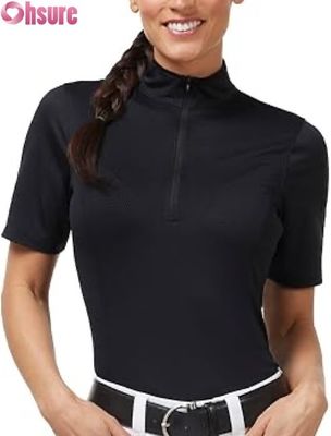 Weibliche Reitwettbewerb Shirt Aktiv Tops Großhandel Fabrikgefertigte Reit Show Tops
