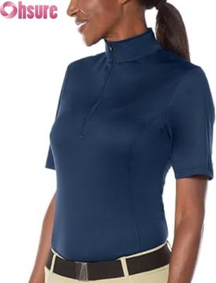 Weibliche Reitwettbewerb Shirt Aktiv Tops Großhandel Fabrikgefertigte Reit Show Tops