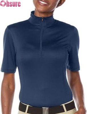 Weibliche Reitwettbewerb Shirt Aktiv Tops Großhandel Fabrikgefertigte Reit Show Tops