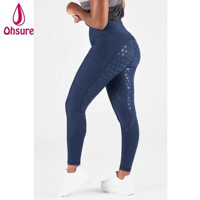 Marine Blau Winter Silikon Reit Hosen Strumpfhosen Frauen Reiten Jodhpur Reiter Legging Hosen mit Tasche