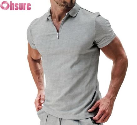 Herren Sommer Casual Kurzarm Polo-Shirt Baumwolle Waffelstrick Stoff Nachhaltig und Blankes Design