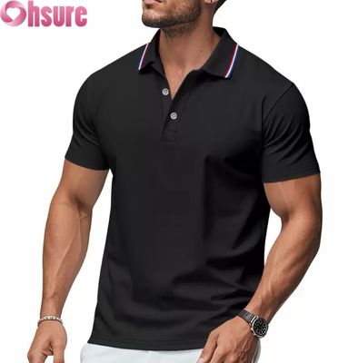 OEM Custom Logo Druck Herren für Polo Shirts Sommer Büro Fitnessstudio Arbeit Kleidung Casual Leere gedruckt XS-2XL Solides Muster gestrickt