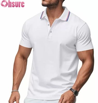 OEM Custom Logo Druck Herren für Polo Shirts Sommer Büro Fitnessstudio Arbeit Kleidung Casual Leere gedruckt XS-2XL Solides Muster gestrickt