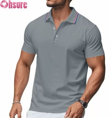 OEM Custom Logo Druck Herren für Polo Shirts Sommer Büro Fitnessstudio Arbeit Kleidung Casual Leere gedruckt XS-2XL Solides Muster gestrickt
