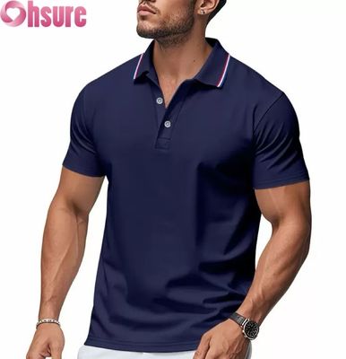 OEM Custom Logo Druck Herren für Polo Shirts Sommer Büro Fitnessstudio Arbeit Kleidung Casual Leere gedruckt XS-2XL Solides Muster gestrickt