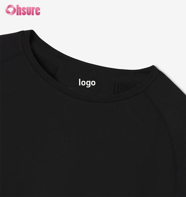 Custom Männer Fitness-T-Shirt Schnelltrockentraining Top Atmung Raglan Ärmel Leichtgewicht Polyester Spandex-300gsm Stoff